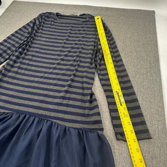 Elliott & Vine Tunic Dress Blue Gray Plus 1X Long Sleeve Round Neck Polyester & - Picture 7 of 13